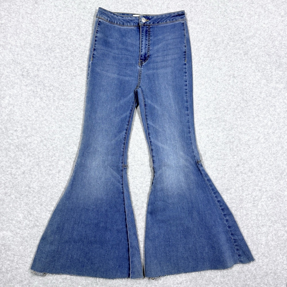 Free People Blue Flare & Wide Leg Jeans
